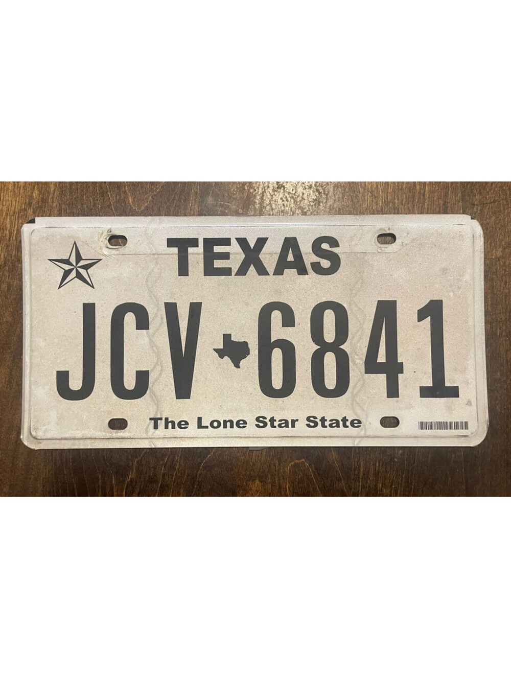 Texas License Plate TX State USA American Vintage Lonestar State JCV 6841